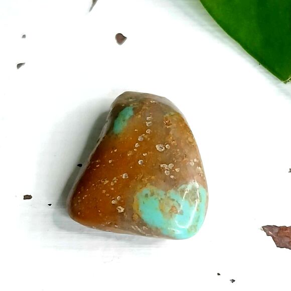 Polished Genuine Turquoise Crystal - 1" - Jewelry Making - Picture 1 of 2